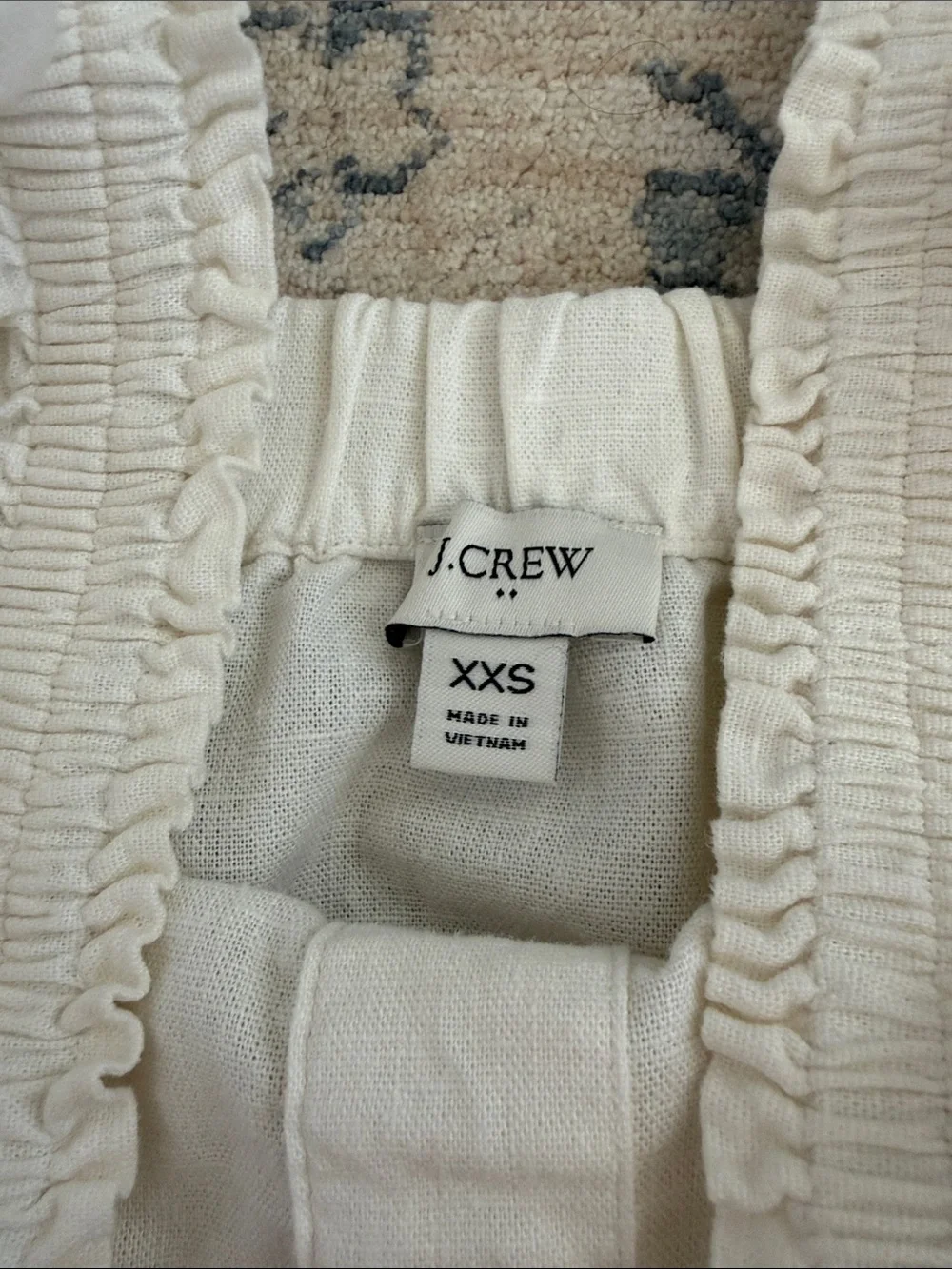 J. Crew Women's White Button-Front Ruffle Strap Top